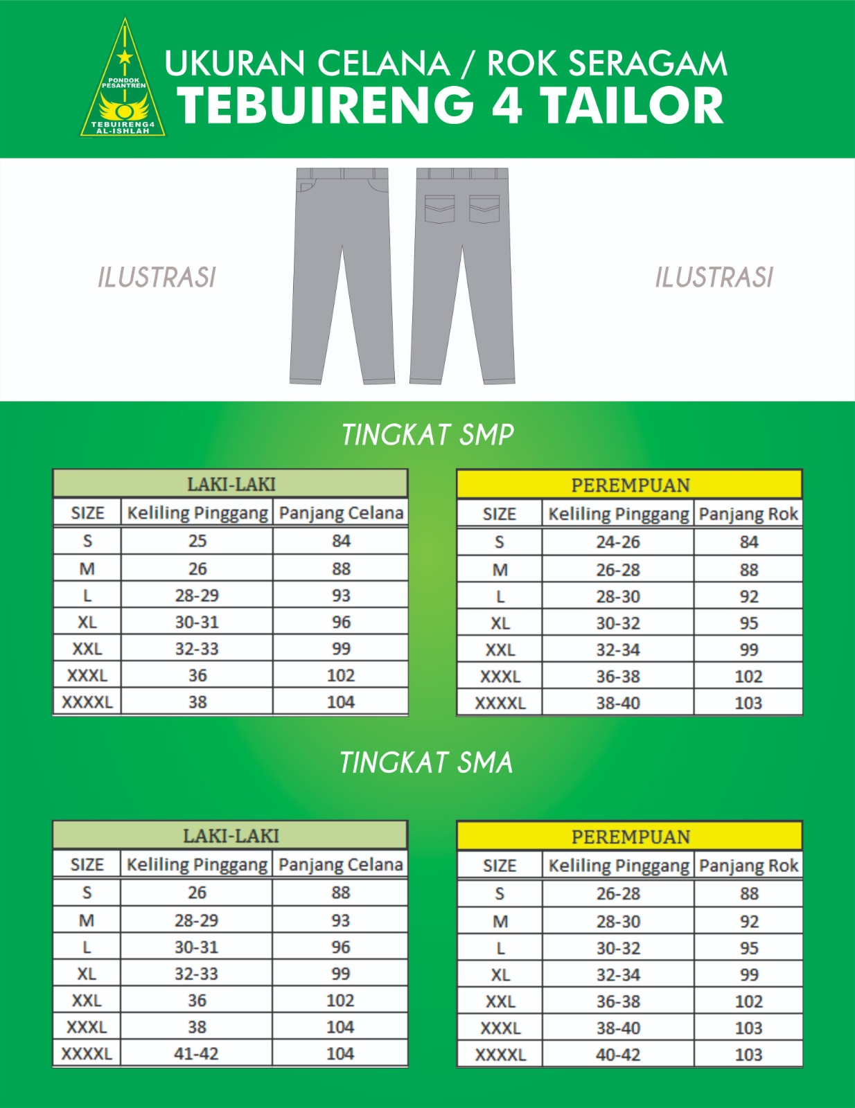 Ukuran Celana